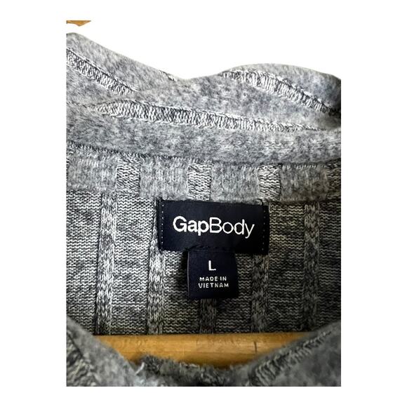 Gap Body Women's Long Sleeve Gray Collared Pullover Top Size L Ribbed Knit - Picture 2 of 7